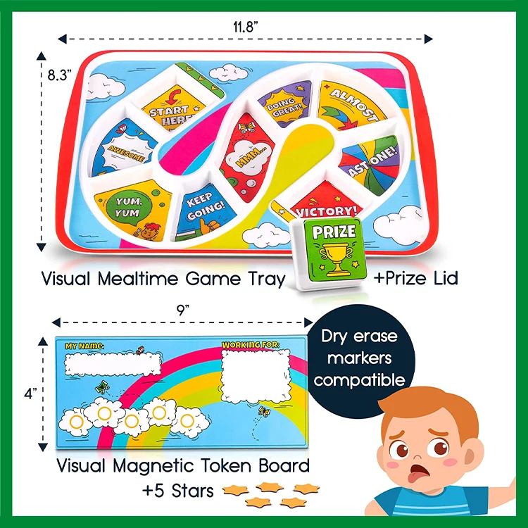 ASD Kids Toys Picky Eaters Visual Food Eating Game Plate Tray Autistic Children Bundle  Feeding Product Tool
