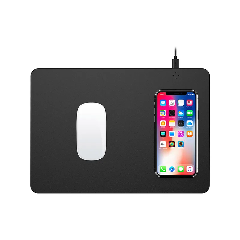 High Quality PU MATERIAL Mouse Pad Custom Logo  Wireless Charging Mouse Pad with usb port