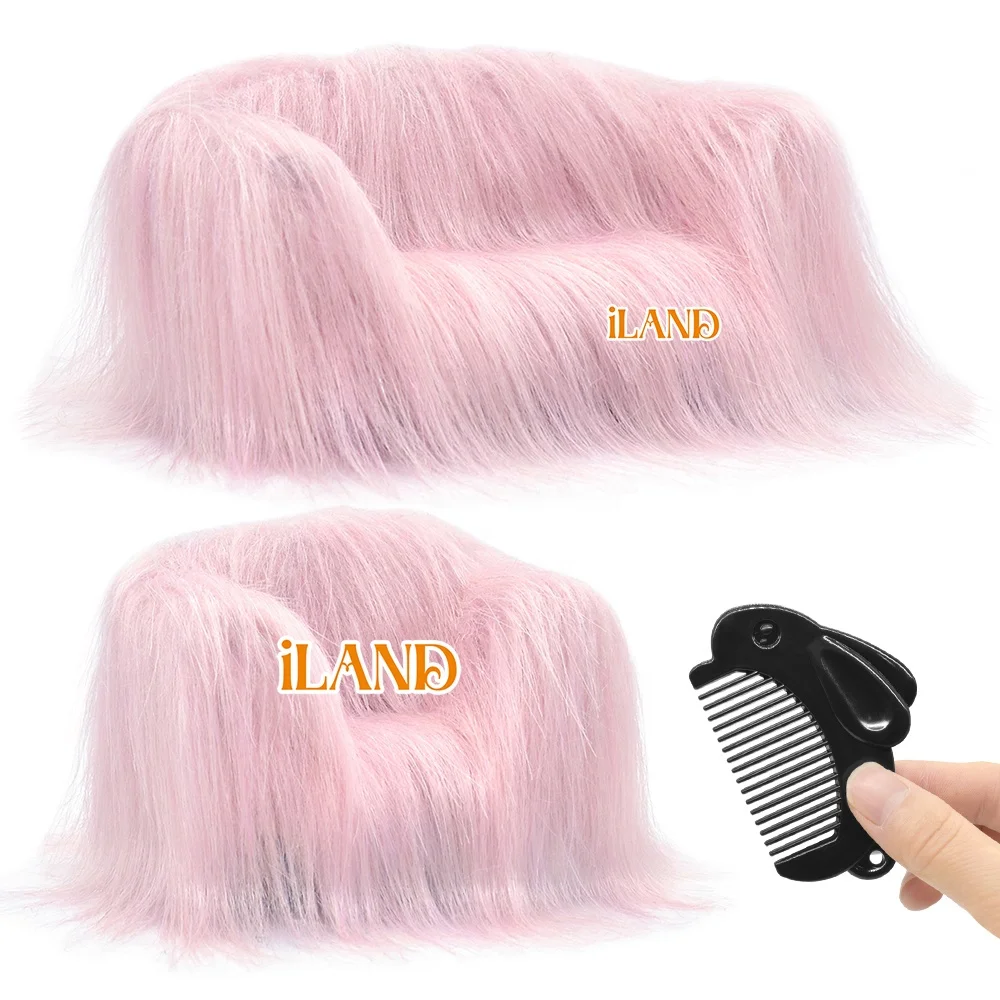 iLAND Dollhouse Furniture Set of Miniature Couch Furry Beast Couch & Sofa & Bunny Comb, Amazing Lovely Gift Comb it with love!