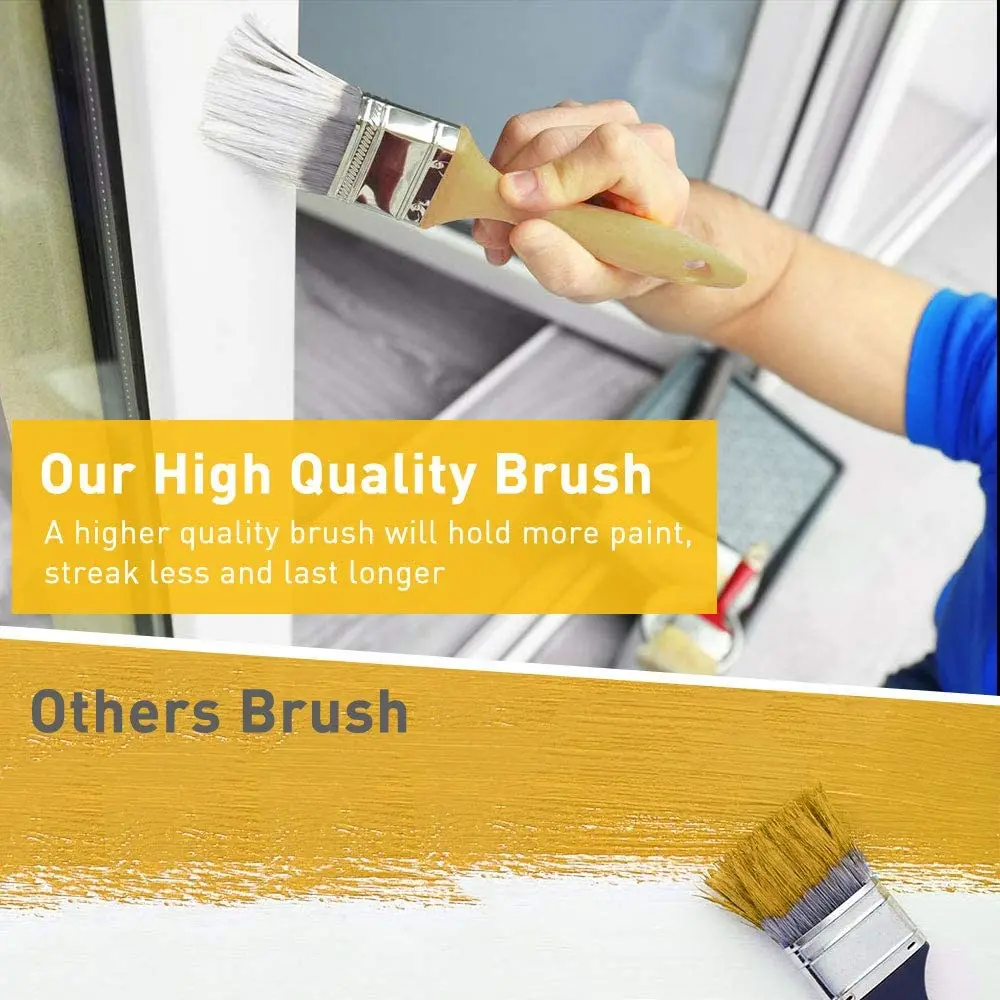 South Asia Beech Wood Handle Paint-Brush Oil-Painting Home Tool Professional Wall Paint Brush Set