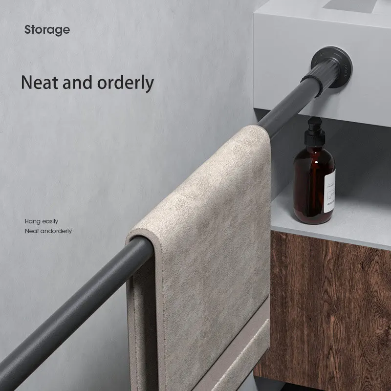 Amazon hot sale retractable rust-proof curtain rod multi-functional 2.24-2.74 adjustable shower curtain rod