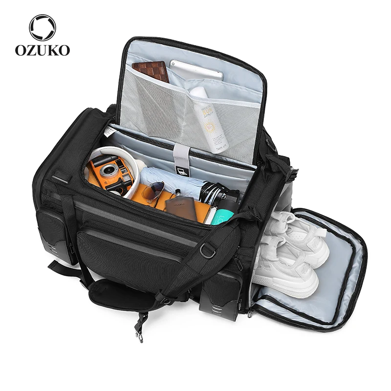 Ozuko 9326 Large Capacity Travel Luggage backpack with shoe compartment Waterproof Custom Backpack For Travelling With Lock