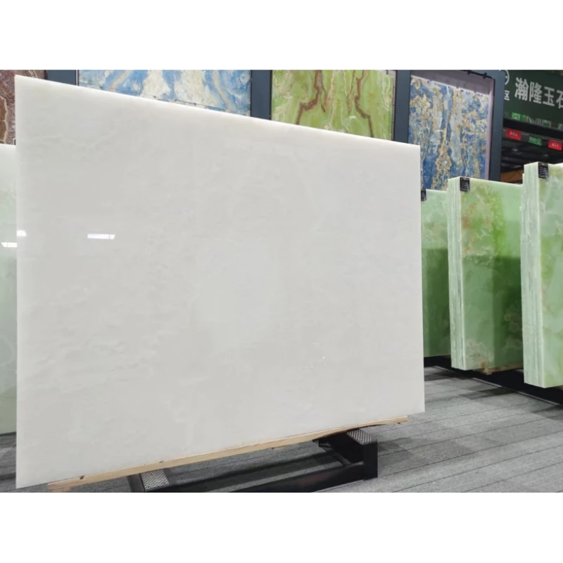 Natural Colors White Blue Pink Green Onyx Marble Slab And Tile For Indoor Decoration