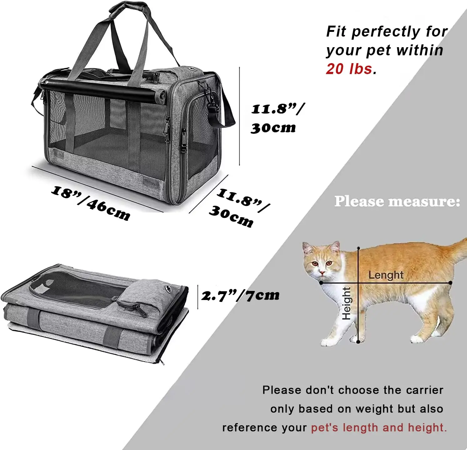 Hot selling Custom Portable Expandable Outdoor Foldable Soft-Sided  Pet Carrier  for dogs and cats
