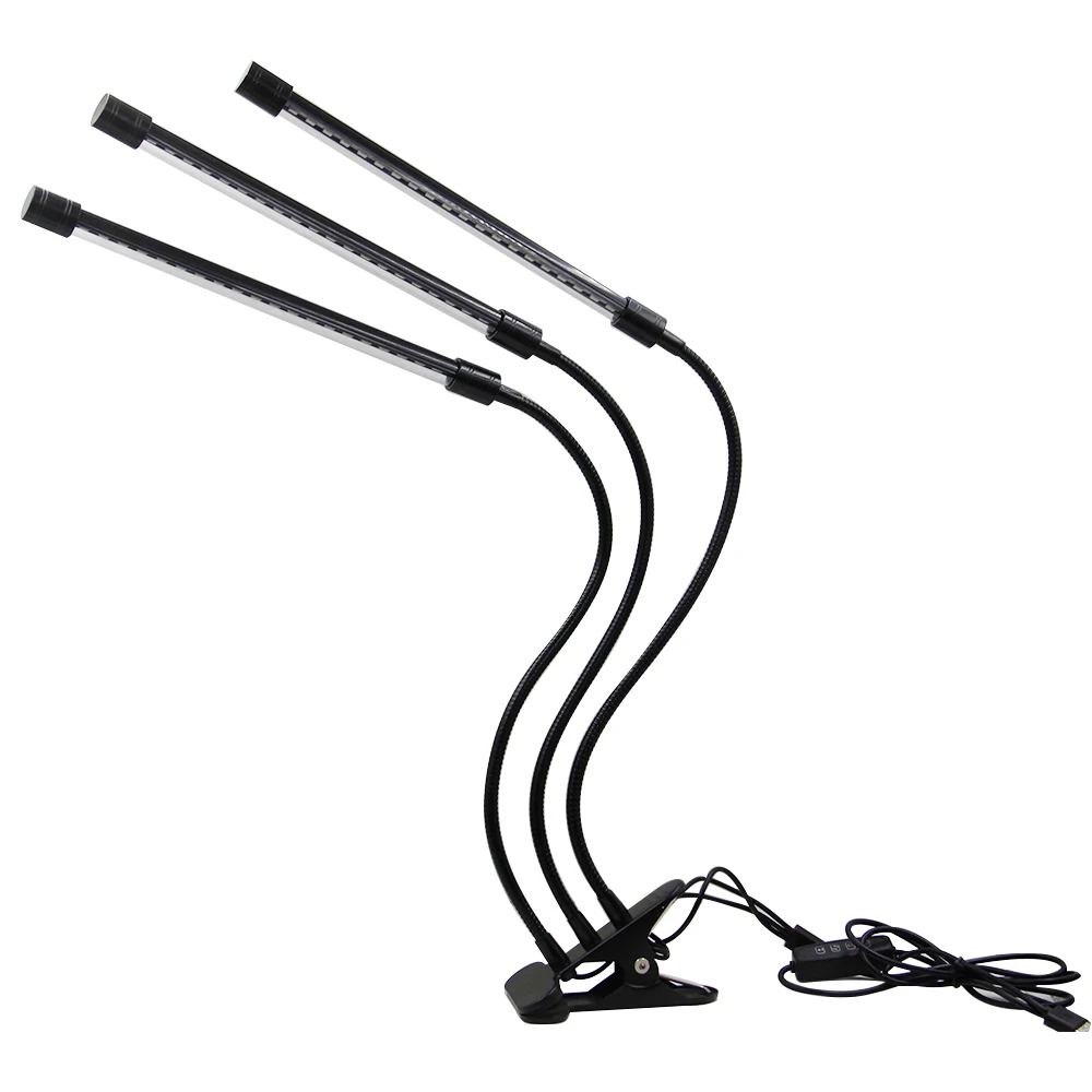 Top Seller 30W 3 Gooseneck Clip Desk Plant LED Grow Lighting with timer and dimmier