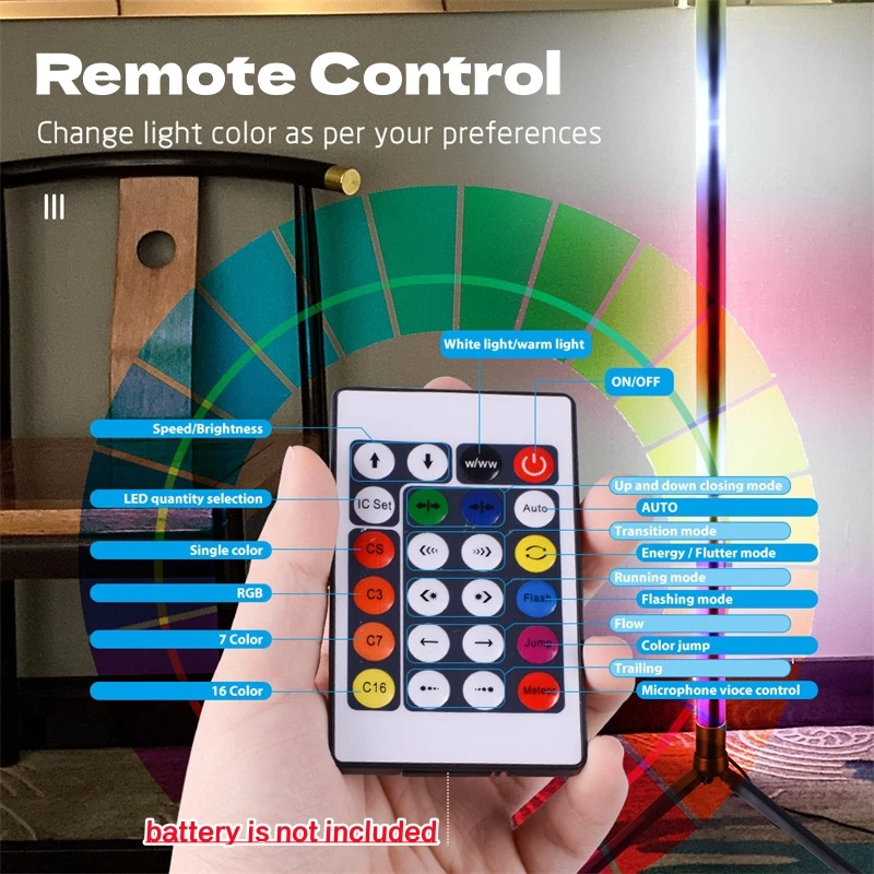 Смарт-RGB светодиодный Угловой напольный светильник Современный USB Power Flight APP пульт дистанционного управления для гостиной прикроватный декор с регулируемой яркостью подставка освещение