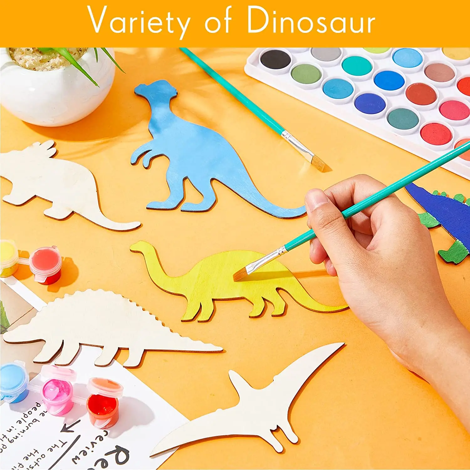 Unfinished Wooden Dinosaur Animal Cutouts laser cut wooden shapes crafts for Home Decor DIY Painting