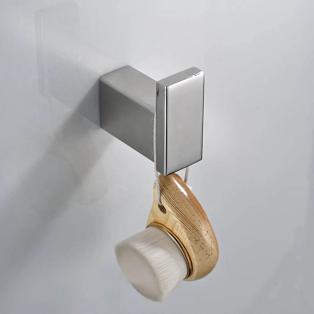 Duxini new 2024 home bathroom hardware accessories set chrome 304 steel square wall mount metal bathroom accessories set