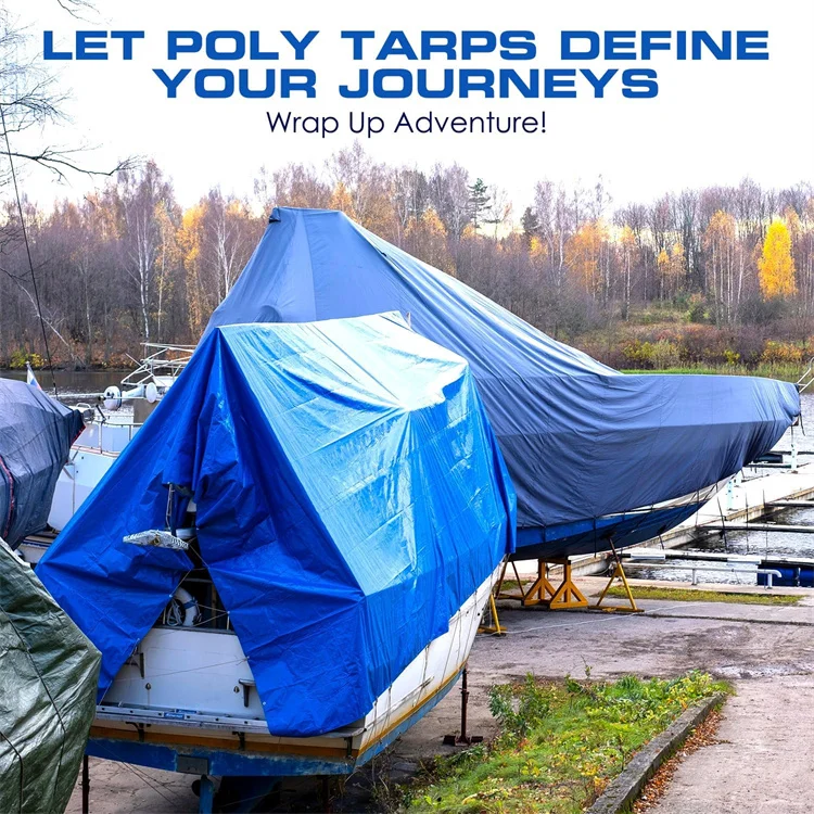 YRH Factory 12ftx20ft Heavy Duty Poly Waterproof Pe PVC Camping Tarps Insulated Concrete Curing Blanket Tarpaulins Roll Sheet