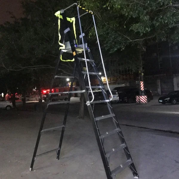 EN131 factory direct FRP platform ladder fiberglass insulated step ladder with handrail