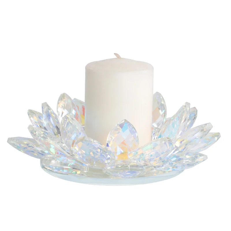 Скандинавский роскошный кристально чистый цвет в форме цветка лотоса подсвечник для дома свадьбы офиса бара центральные части