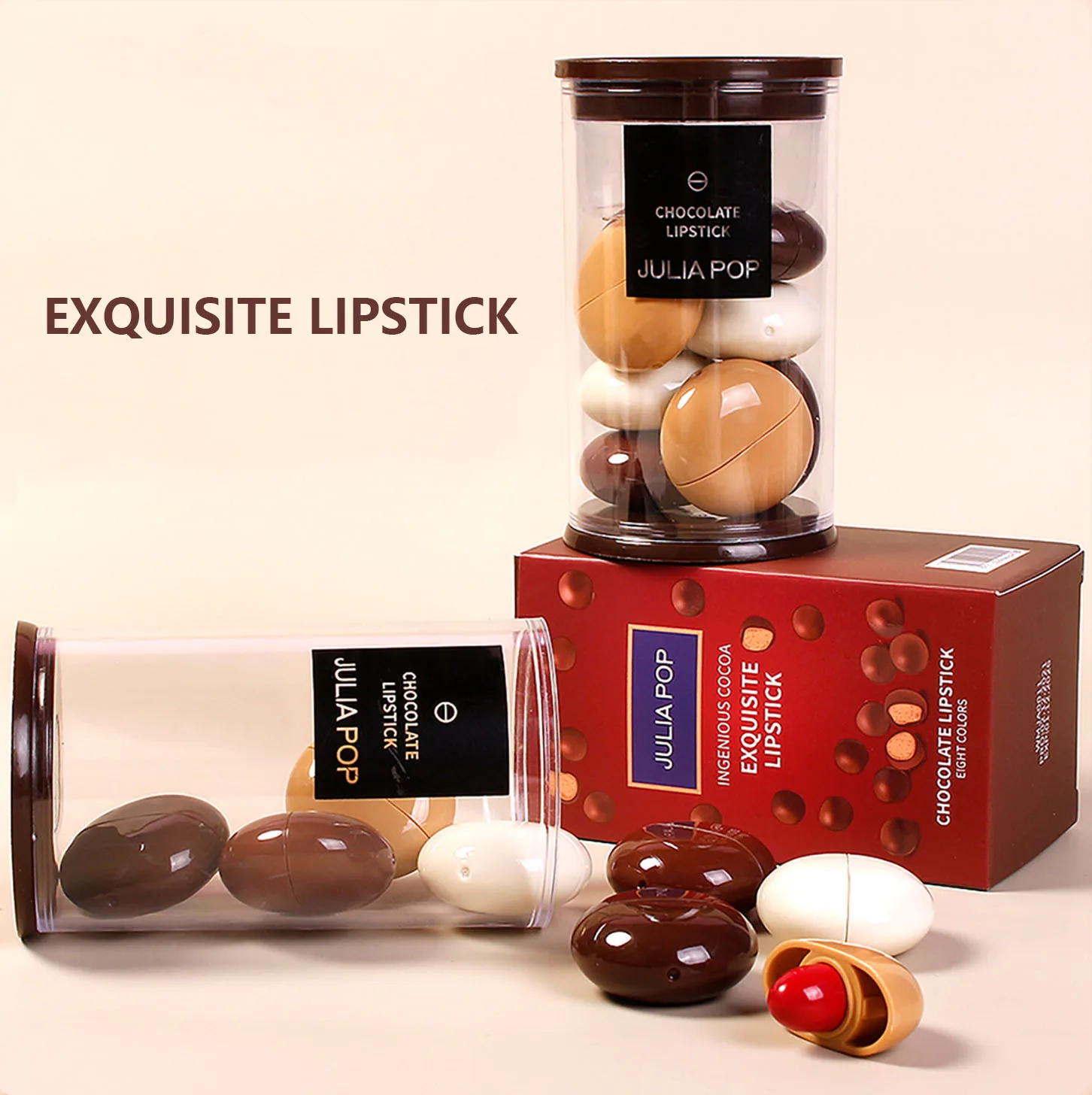 8 Colors Chocolate Candy Lipstick Tint Mini Velvet Matte Lipstick Set for Travel