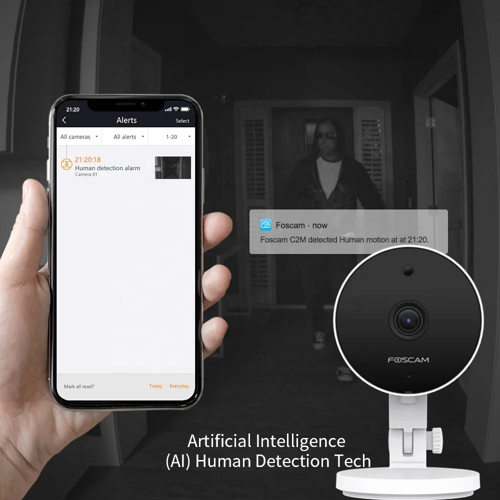 Foscam home security wireless camera indoor 2MP 2 way audio