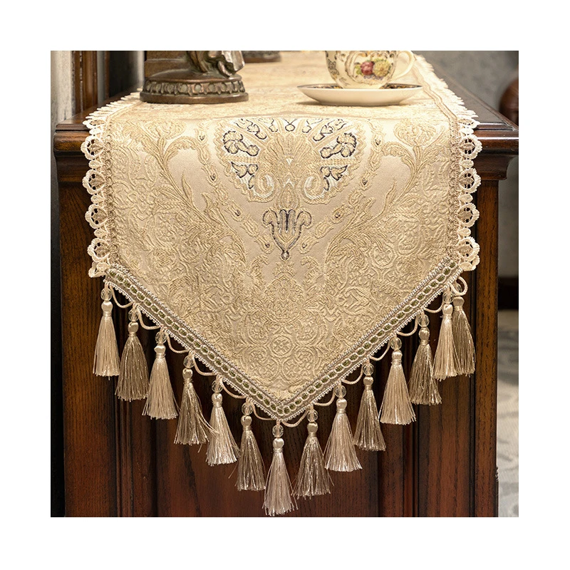 Buti European table runner light luxury high-grade American bed flag coffee table lace strip decorative table runner