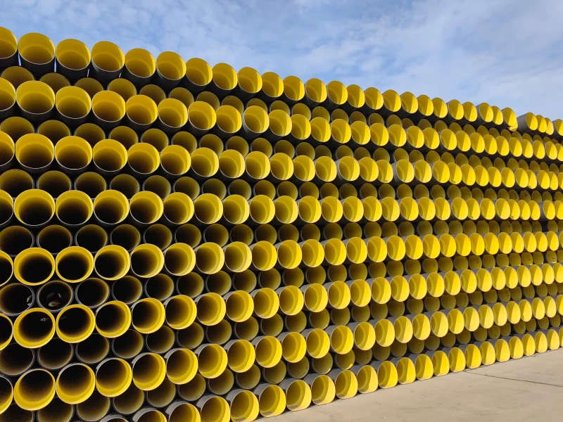 Hdpe Двухстенная гофрированная труба пластиковая крупнокалиберная Черная усиленная стальная полоса