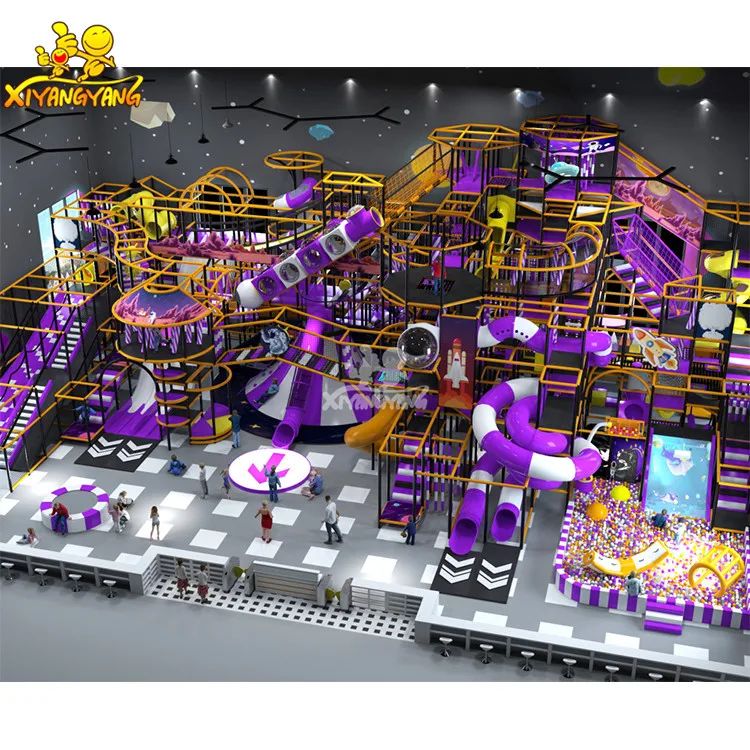 Xiyangyang fun big slide Volcano climbing and screen interaction commercial equipment indoor playground for kids
