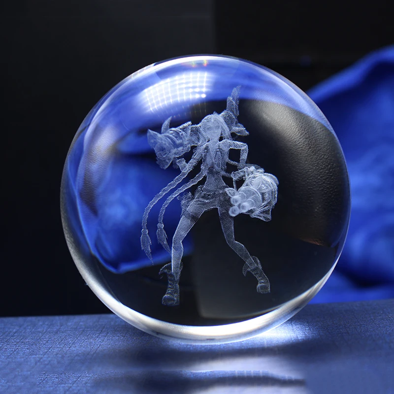 Custom Animation Game Character Design Laser Engraving LOL Dragon Ball Super 3D Crystal Ball Toys