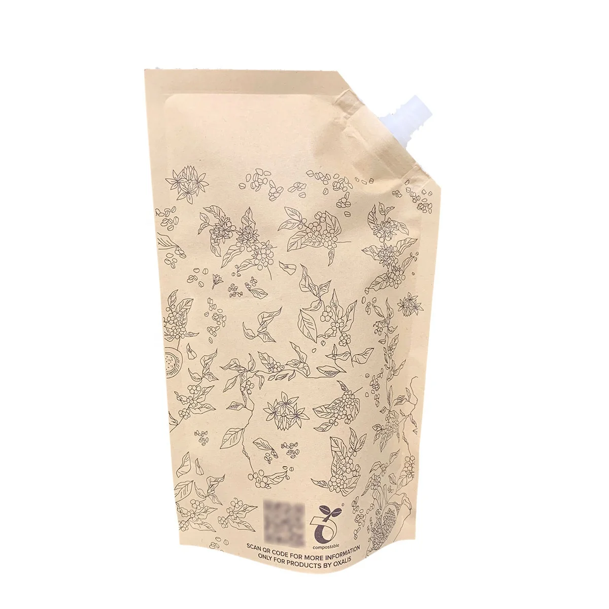 Biodegradable Recyclable WaterJuice Body Oil Hair Dye Packaging Spout Pouch Bag for Liquid