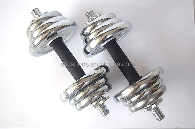 Direct Factory Cheap 20kg 30kg 40kg 50kg Fitness Durable Equipment Chromed Dumbbells