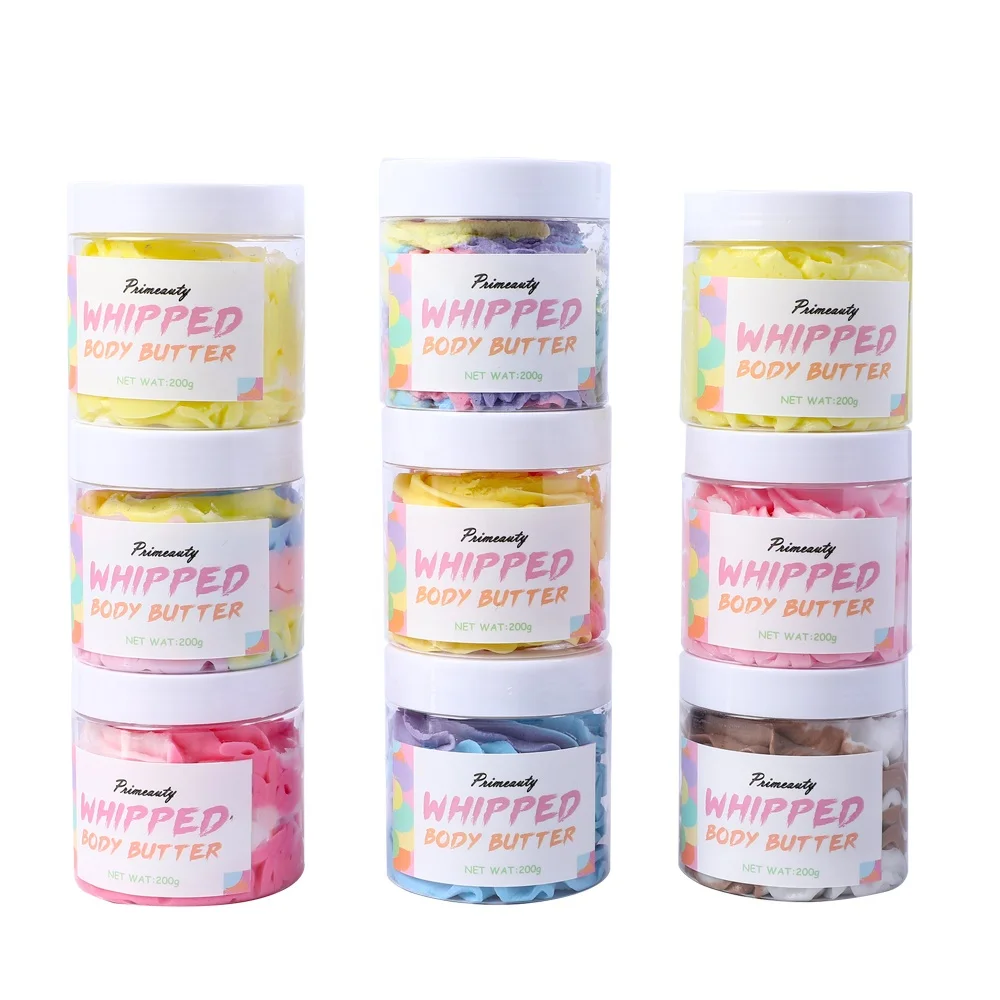 New Arrived Body Skin Lightening Moisturizing Nourishing Natural Organic Colorful Ice Cream Fruit Rainbow Whipped Body Butter