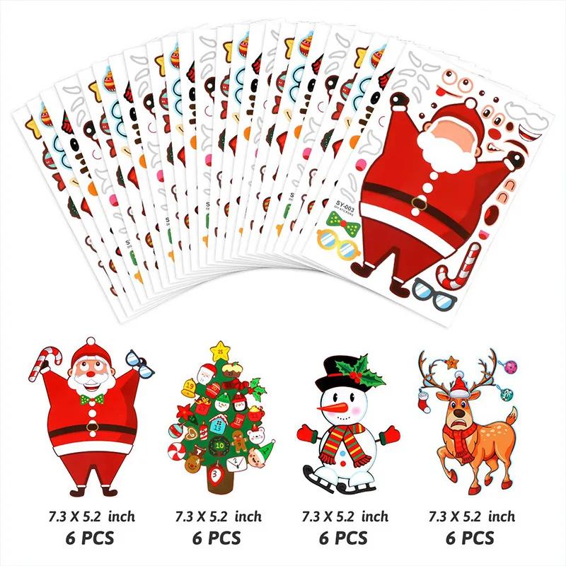 Kids Christmas Activities  Wall Stickers Decals DIY Craft Christmas Games Make a Christmas Tree Stickers