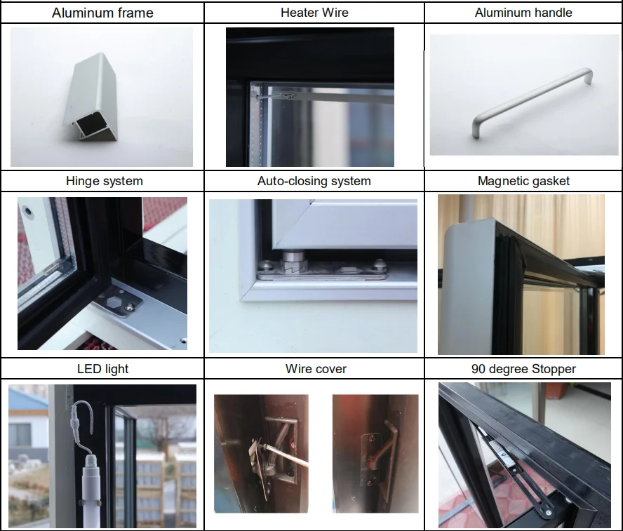 High Quality Customized Walk in Cooler Parts Glass Door with ETL Certification