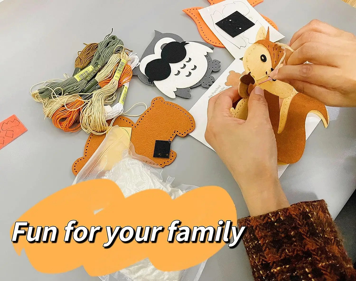 Hot Selling Kids Sewing Kit Felt Plush Forest Animal DIY Crafts Girls Boys Educational Sewing Kids Art Craft Kits Beginners