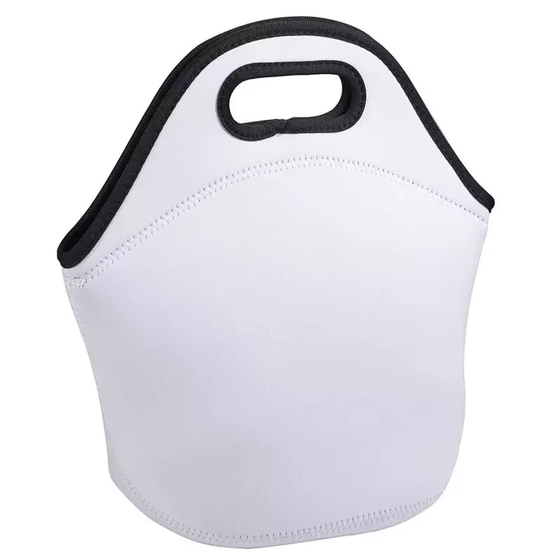 Mazoho White Blank For Sublimation Insulated Camping Lunch Bag Neoprene Sublimation Blanks Lunch Tote Bag