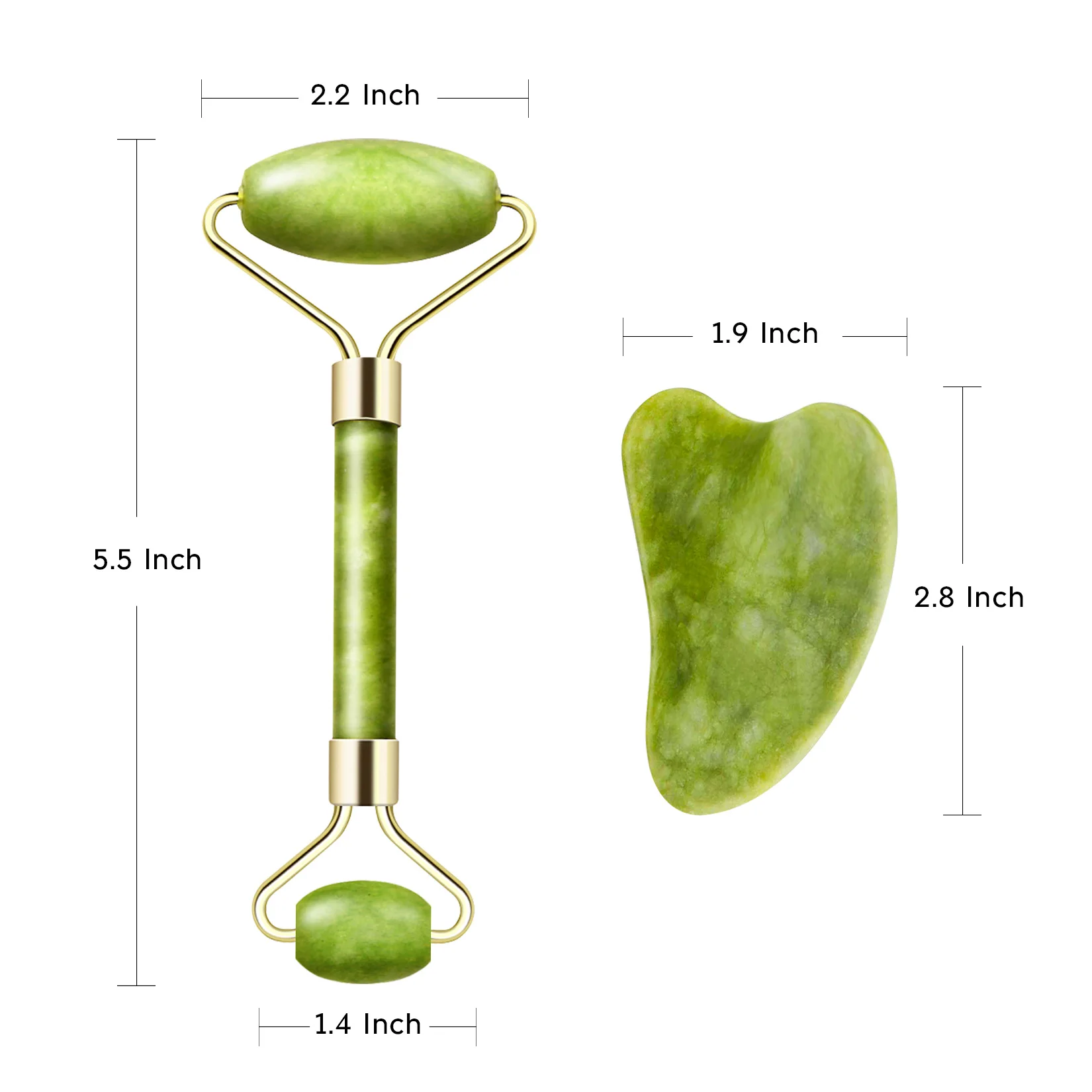 
In stock deciniee face Green jade roller and gua sha massage tools set with gift box 