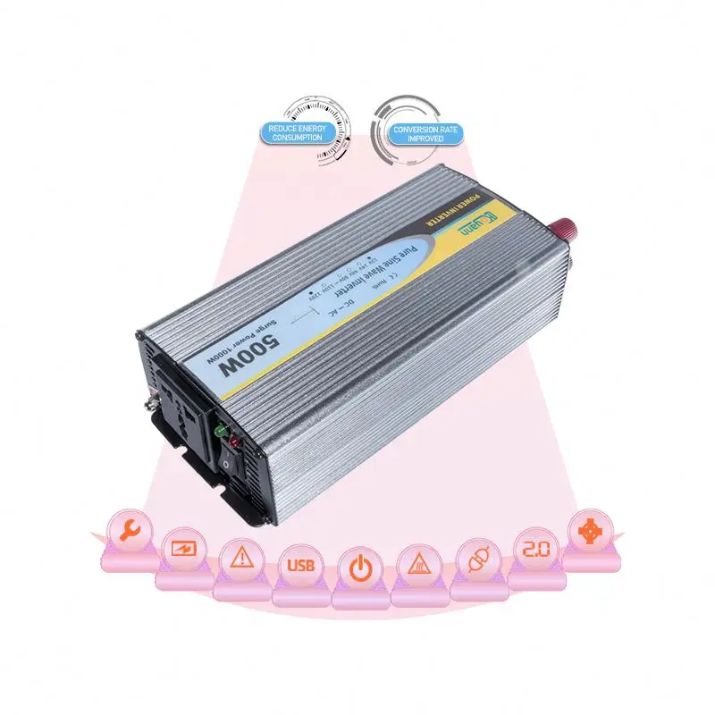 Pure Sine Wave Inverter Aluminum Alloy Shell 4000W Power Inverter Dc To Ac Car Inverter USB Port QC 3.0 With Pure Sine Wave
