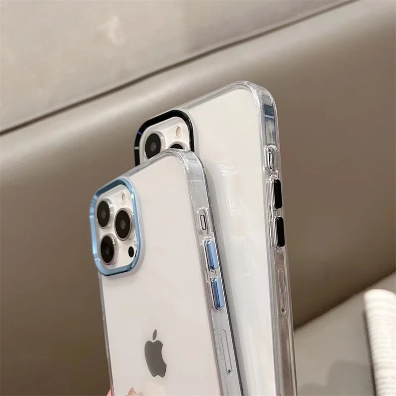 aluminum metal frame lens protection clear acrylic case for iphone 13 pro max