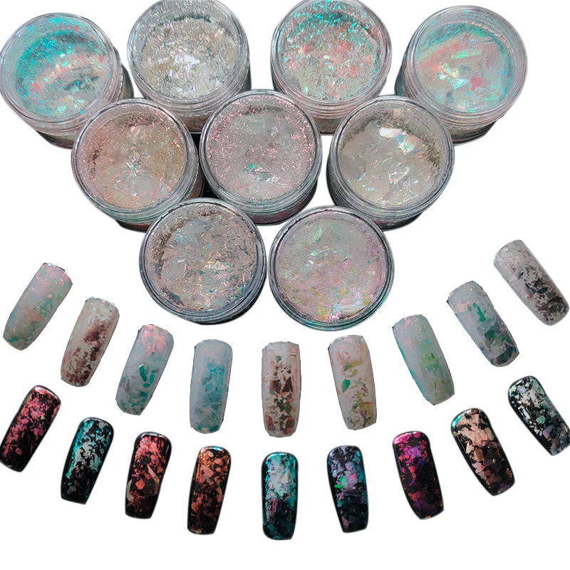 Cosmetic Grade Lip Gloss Transparent Silver Chameleon Flake Magic Mirror Powder Color Shift Pigment Eye Shadow Brocade Powder