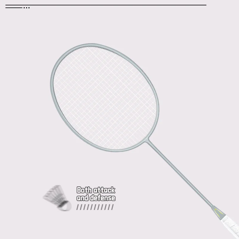 Professional 4U Balanced Badminton Racket with PU Grip All-Carbon Design