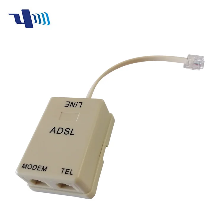 US ADSL RJ11 6P2C Telephone Splitter with Cable 100mm