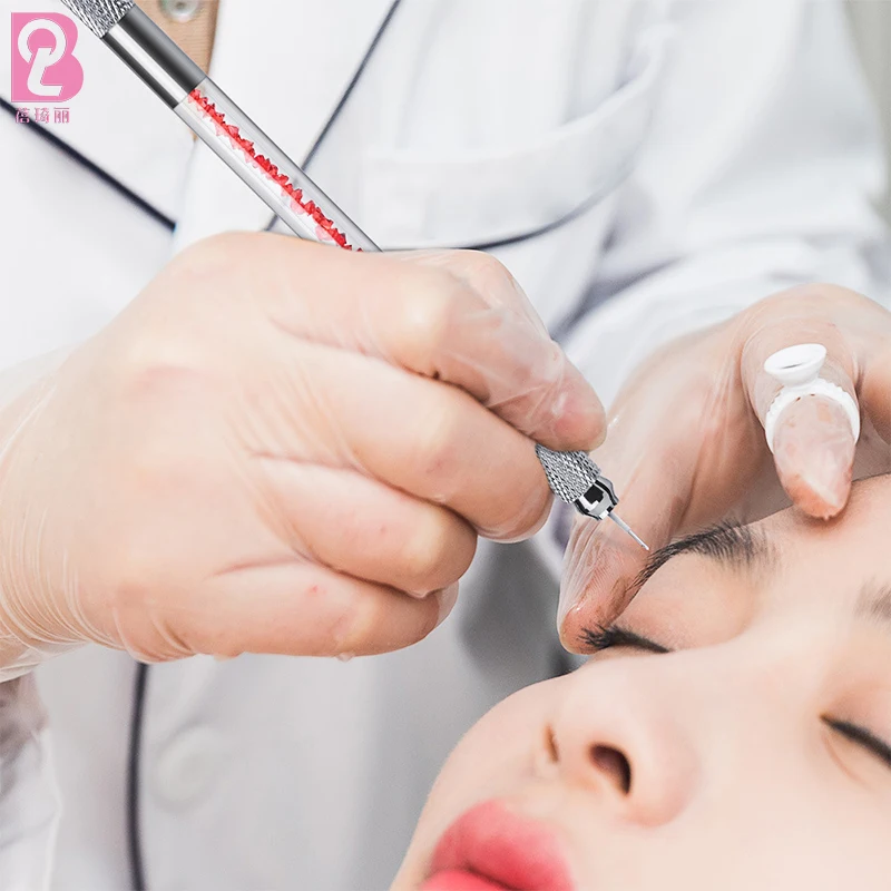 Beiqili Microblading Handles Tattoo Needle Blade Tebori Pen Microblading Holder Double Head Eyebrow Embroidery Hand Makeup Tool