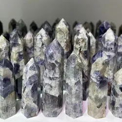 Wholesale High Quality Healing Stones Decoration Gifts Natural Crystal Bloodshot Iolite Point