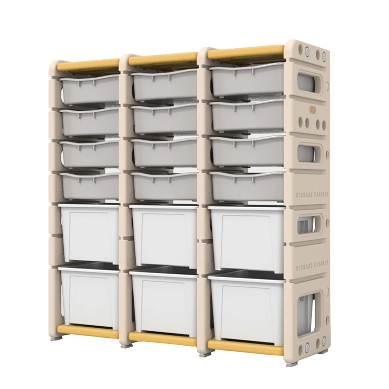 
High quality children furniture cheap movable colorful toy cabinet 6 layers plastic kids toy shelf 