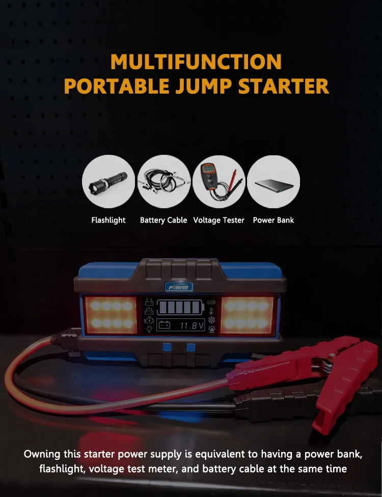 
GS Multi-function Heavy Duty Portable Battery Starter Mobile Power Compact 20000mAh Power Bank Jump Starter with USB Charger 