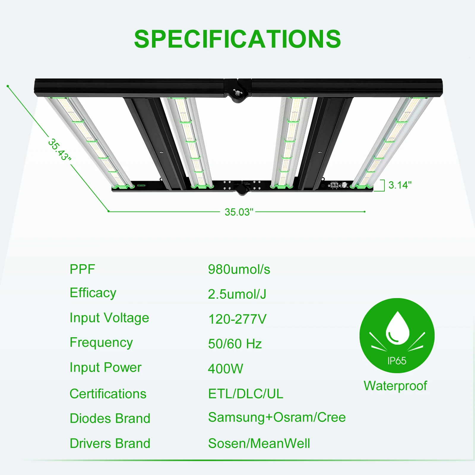 Светодиодные фитолампы QUAL LM301B LM301H полного спектра для выращивания овощей и цветов, 400 Вт