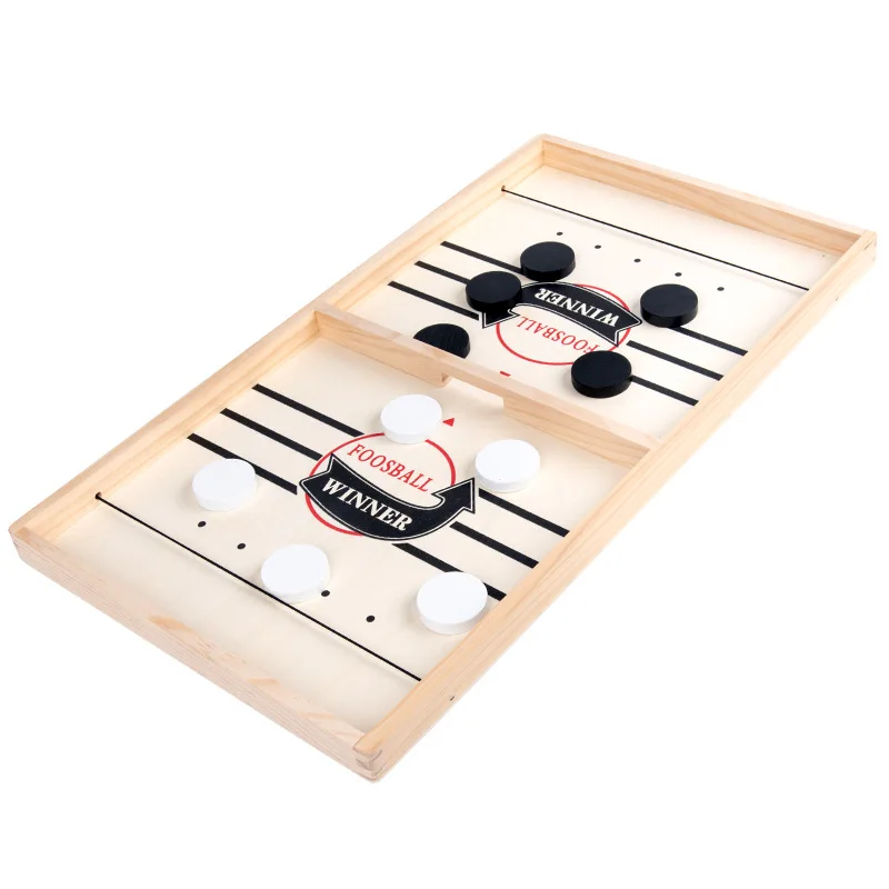Wooden slingboard ball ice hockey small bullet chess Billiard board catapult two player interactive toys educational board games