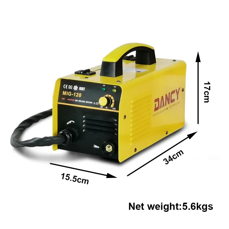 MIG gasless Welder with Flux Cored wire  220V 120A gasless mig welding for DIY and family repairing work use