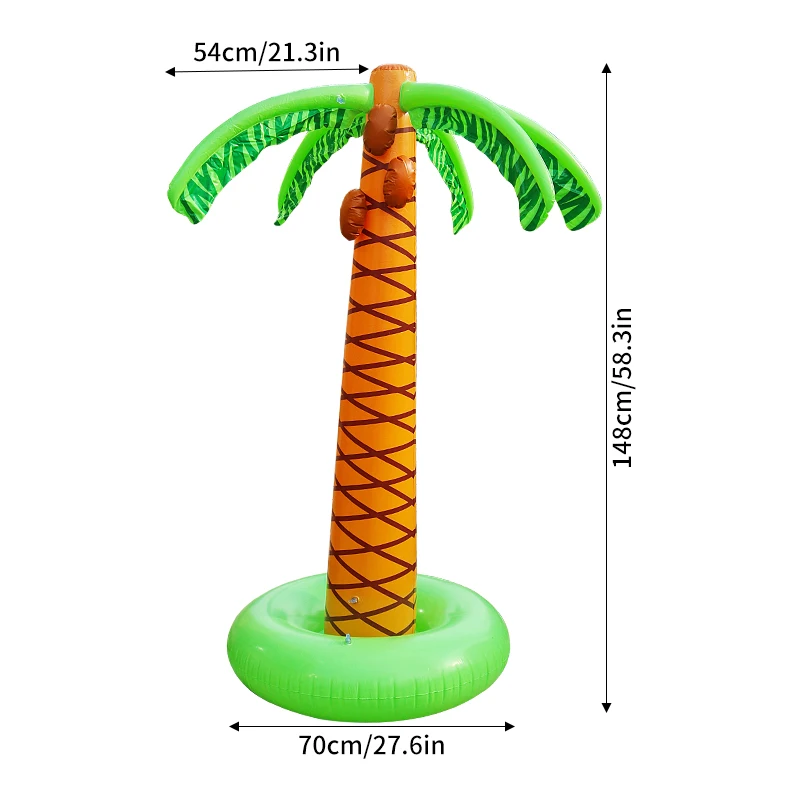 Inflatable Coconut Tree Patio Ornament Toys for Children and Families in Summer Outdoor Beach Backyard Play Toys
