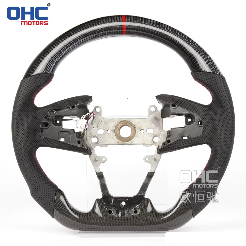Real Carbon Fiber Steering Wheel For volante Honda USA Civic Type R Gen 10th carbon fibre Steering Wheels