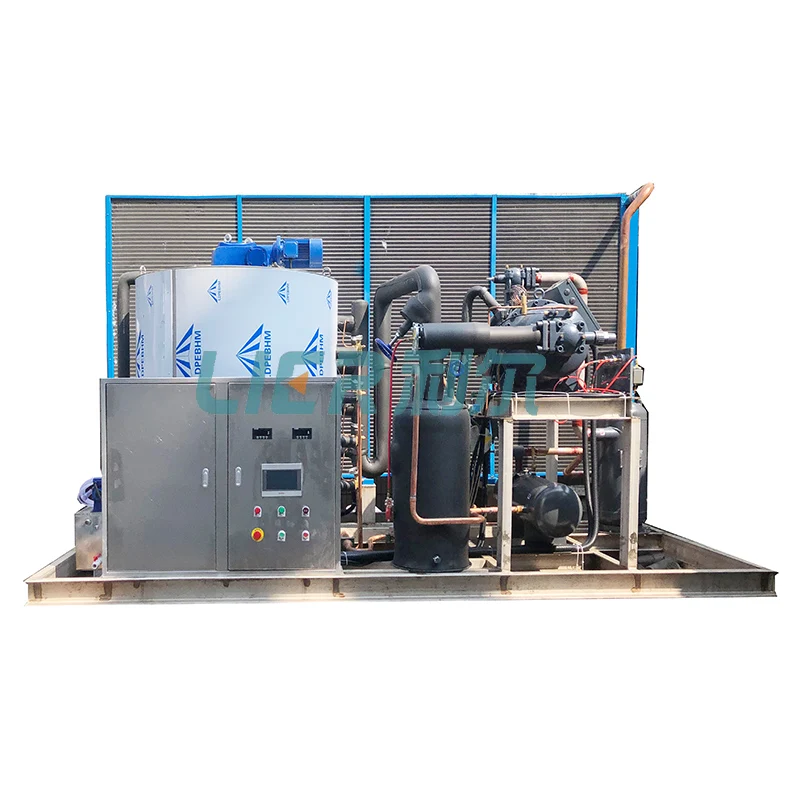 Food Grade Hygiene Stainless Steel Ice Evaporator 10MT Flake Ice Machine System Manufacturer