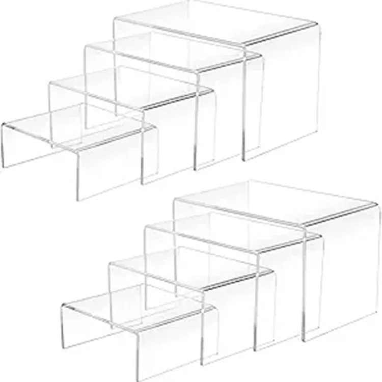 High quality multipurpose customized white acrylic risers for food display and cheap acrylic display stands
