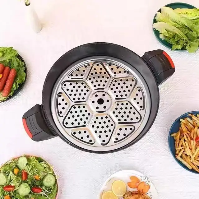 Micro pressure pot low pressure electric cooking pot electric non stick pan stir fried, steamed fried stewed electric hot pot