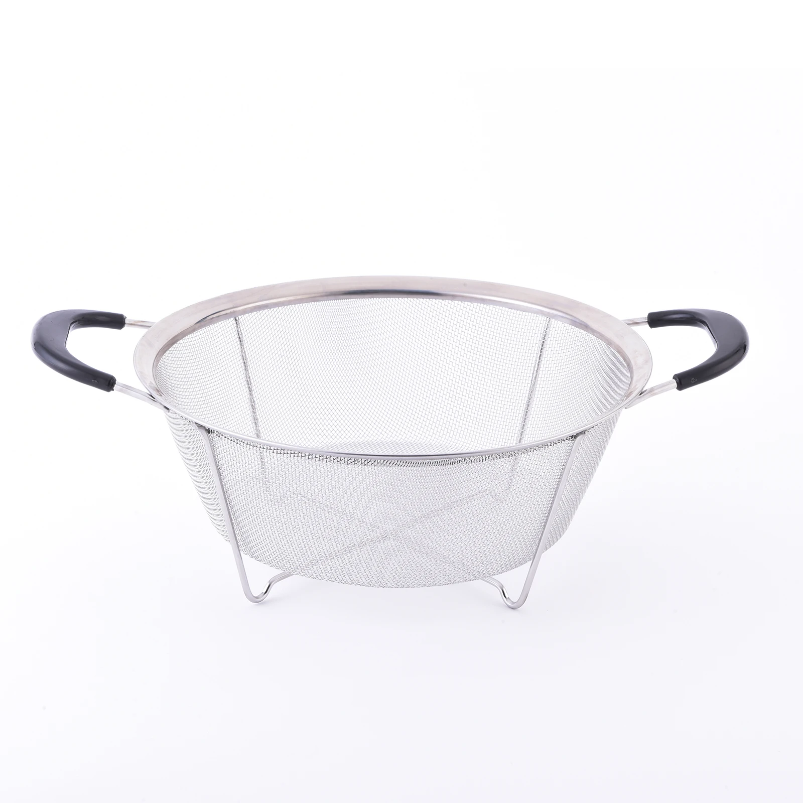 Fine Mesh Strainer Mesh Colander Basket Drainer Vegetable Fruit Washing Bowl Sifters Sturdy Base&bakelite Handle Stainless Steel
