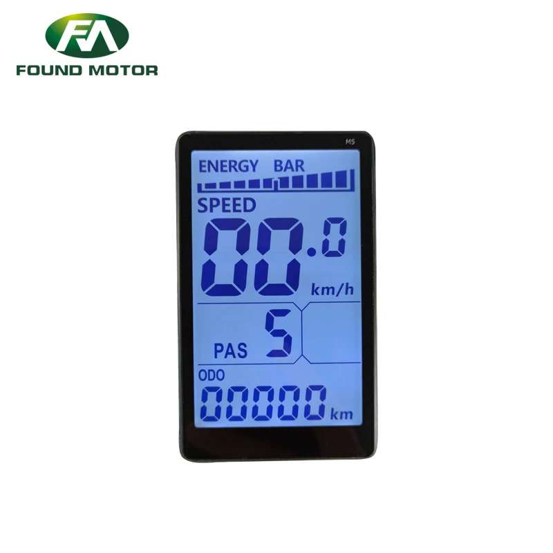 M5 LCD Panel Screen Bicycle Display Meter 6 Pin SM Connector Compatible with 31.8/22.2mm Handlebar for Electric Bike