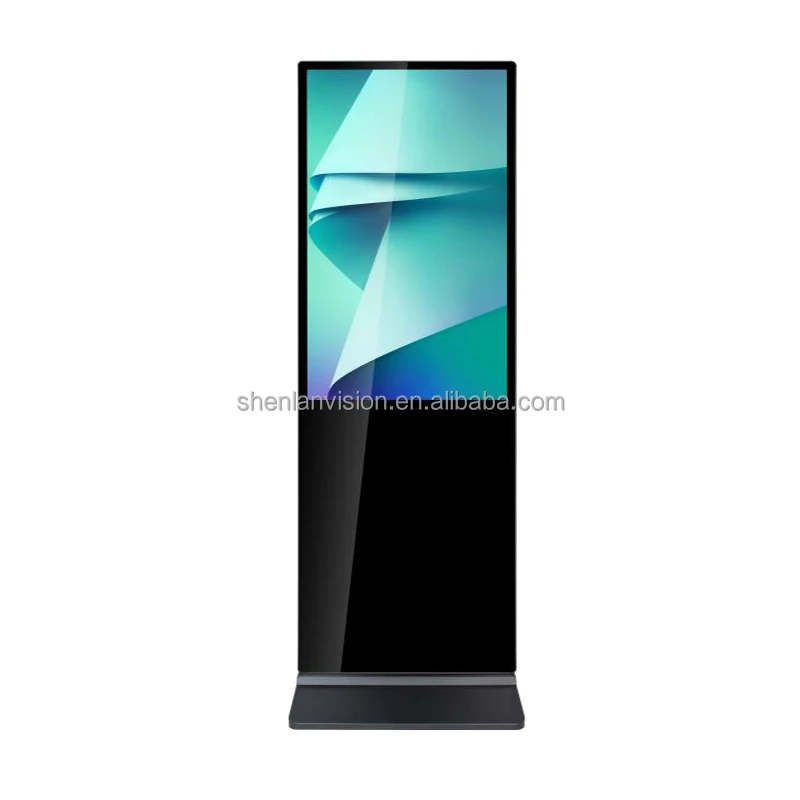 IDB Brand Hot Sell Low Price 43 50 55 Inch Floor Stand Totem Kiosk Capacitor Touch LCD Digital Signage Player for Indoor Use