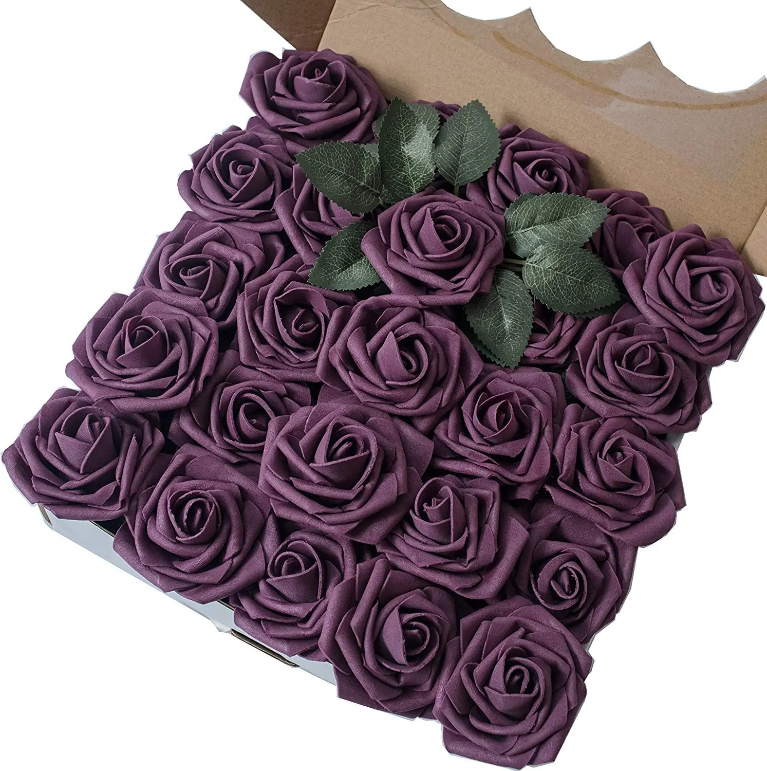Hot Sale 25pcs/50pcs made of a soft high quality latex foam lilac rose flower for Bridal Wedding Bouquetsicial flowers